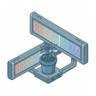 Technische Grow-Umgebung mit Fokus auf moderne LED-Bar-Technologie.