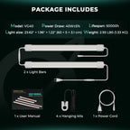 Mars Hydro VG40 LED grow light bar in white with daisy chain function, includes two light bars and power cord