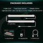 Mars Hydro VG40 LED grow light bar in white with daisy chain function, includes two light bars and power cord