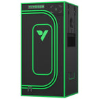 Vivosun Growbox Pro grow tent in black 2000D Oxford cloth with green trim, 60x60x120cm