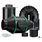 Mars Hydro iFresh ventilation set featuring a 100mm duct fan and refillable activated carbon filter — efficient airflow system for optimal growth