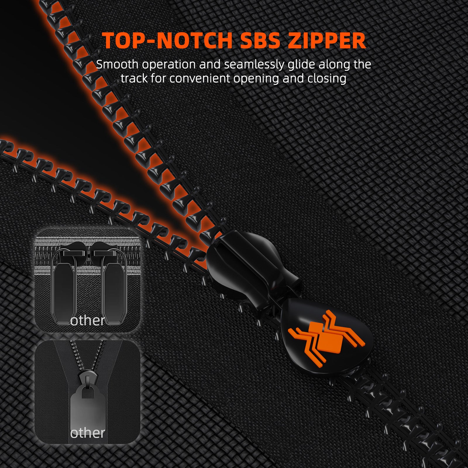 SBS-Reißverschlüsse: Lichtdichtes Reißverschluss-System am Growzelt zur Vermeidung von Lichtemissionen nach außen.