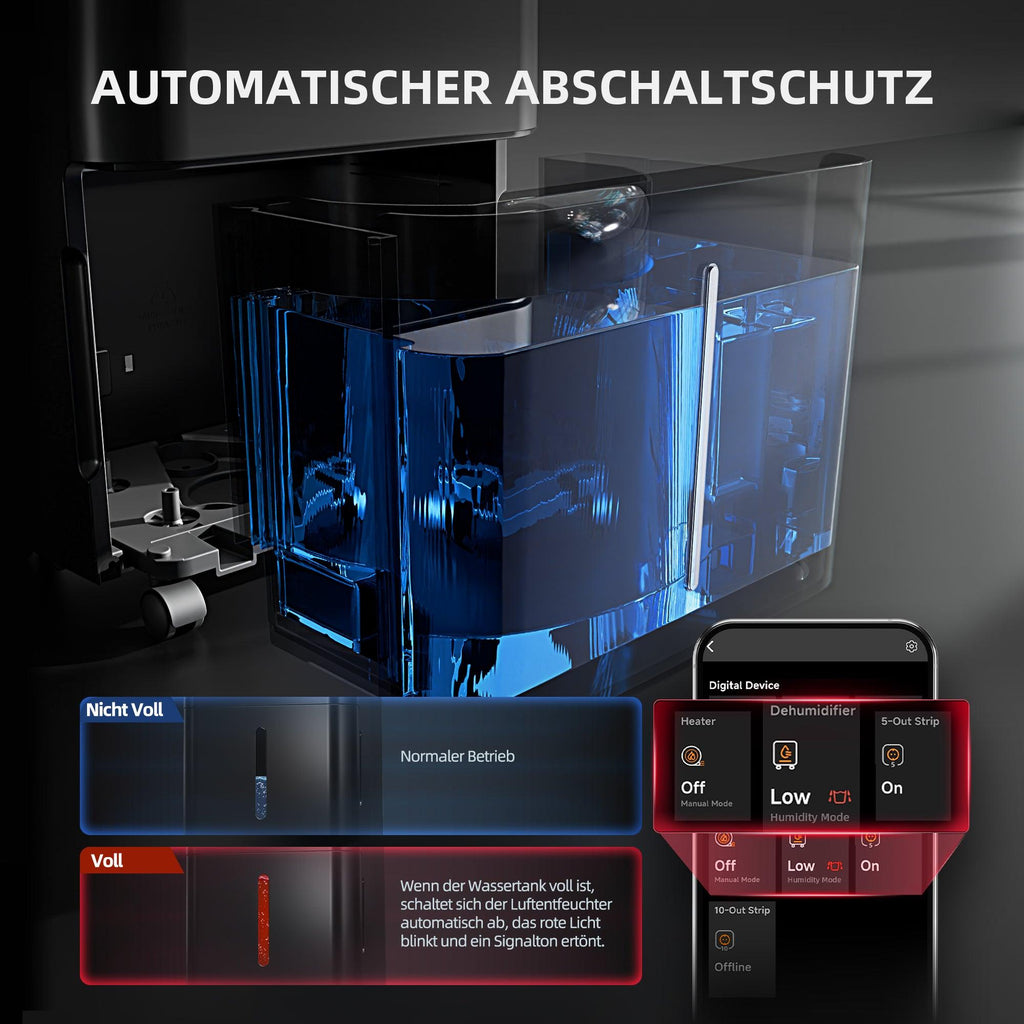 Intelligente Auto-Restart-Funktion bei Stromausfall – Der Spider Farmer Luftentfeuchter speichert alle Einstellungen für einen unterbrechungsfreien Pflanzenschutz.