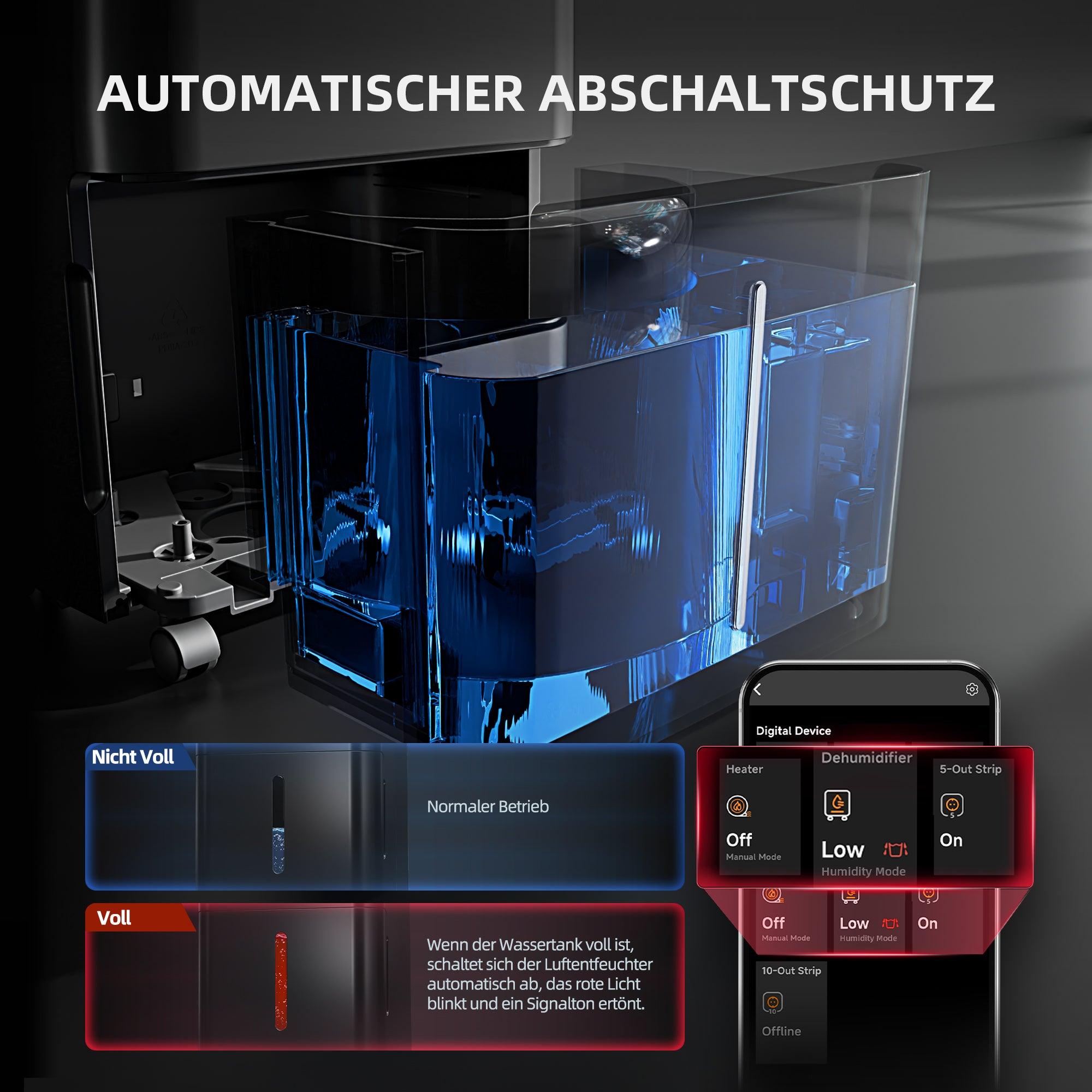 Intelligente Auto-Restart-Funktion bei Stromausfall – Der Spider Farmer Luftentfeuchter speichert alle Einstellungen für einen unterbrechungsfreien Pflanzenschutz.