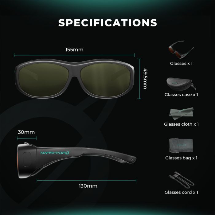 UV-Schutzbrille für sicheres Arbeiten unter dem Samsung EVO Lichtspektrum.