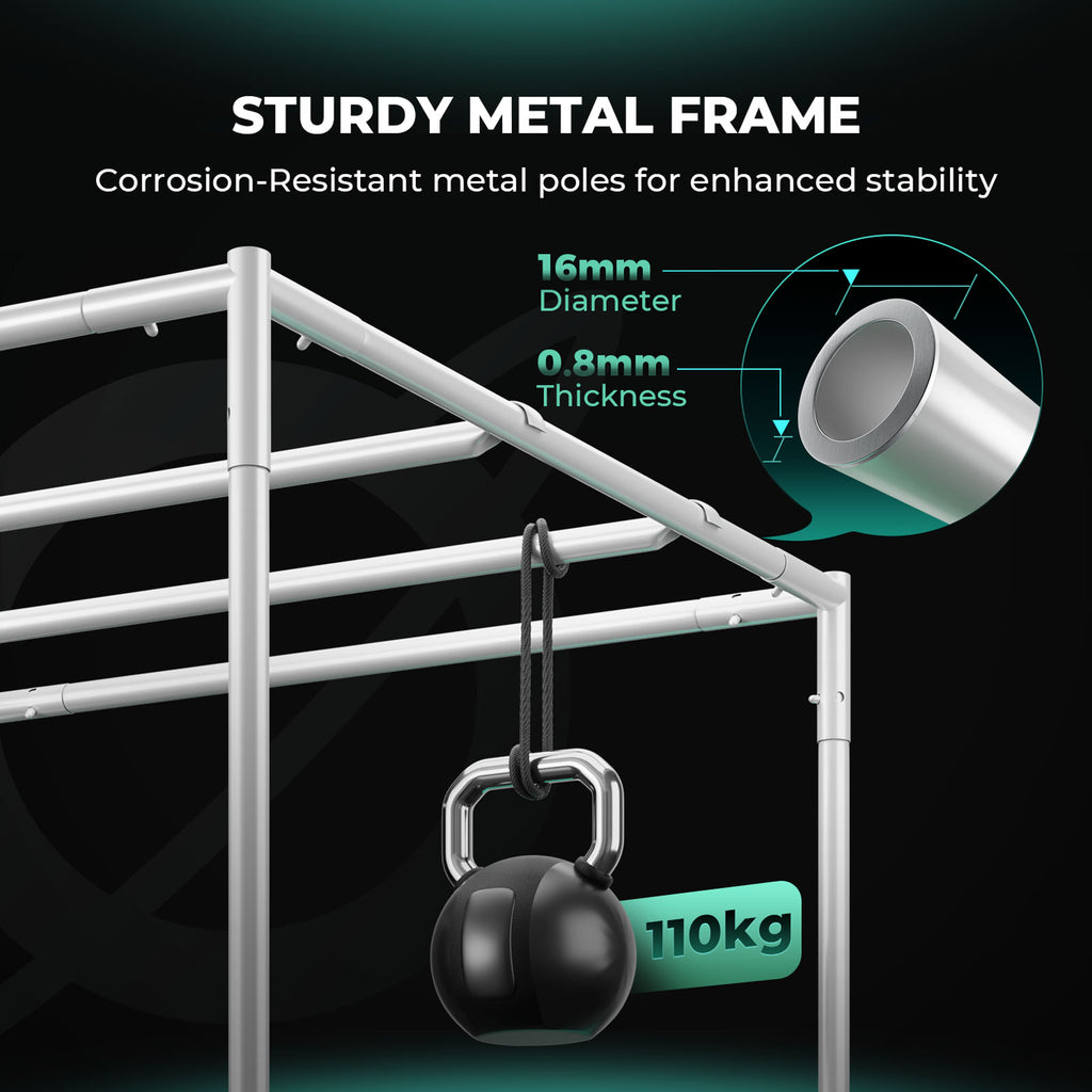 Indoor grow tent frame by Mars Hydro with 16 mm diameter metal poles for enhanced stability