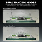 Mars Hydro grow tent set with iControl smart controller, 100 x 100 x 180 cm size, shown with dual hanging modes