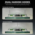 Mars Hydro grow tent set with iControl smart controller, 100 x 100 x 180 cm size, shown with dual hanging modes