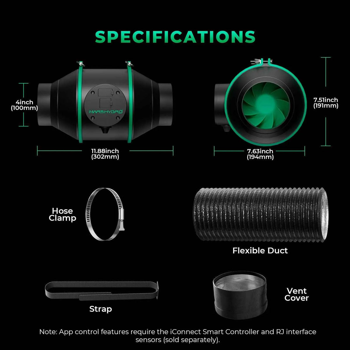 Mars Hydro FC-E3000 Komplettset | 100x100x180cm Growzelt