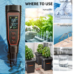 Spider Farmer 5-in-1 pH and EC meter with a sleek design — ideal for hydroponics and laboratory use, showcasing clear digital readings.