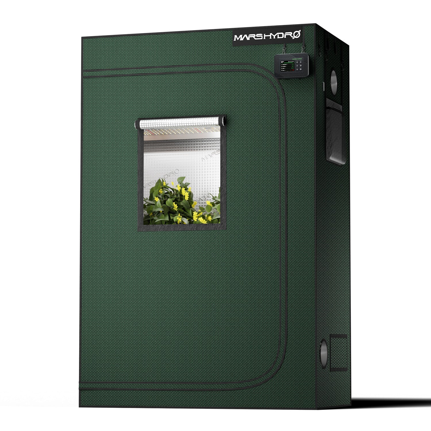Mars Hydro grow tent in dark green 2000D Oxford material with a transparent window for optimal plant visibility