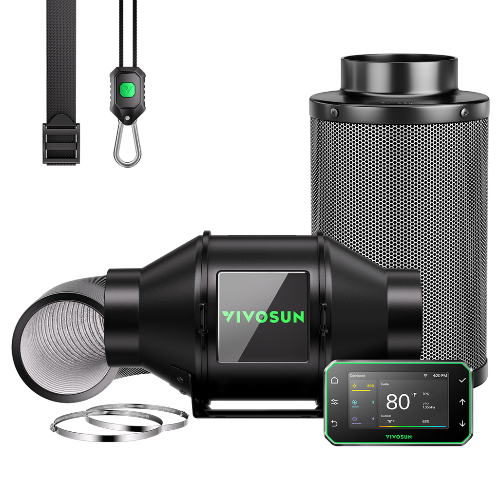 Vivosun G4 Pro 100mm Smart Abluftset  - 331 m³/h + GrowHub