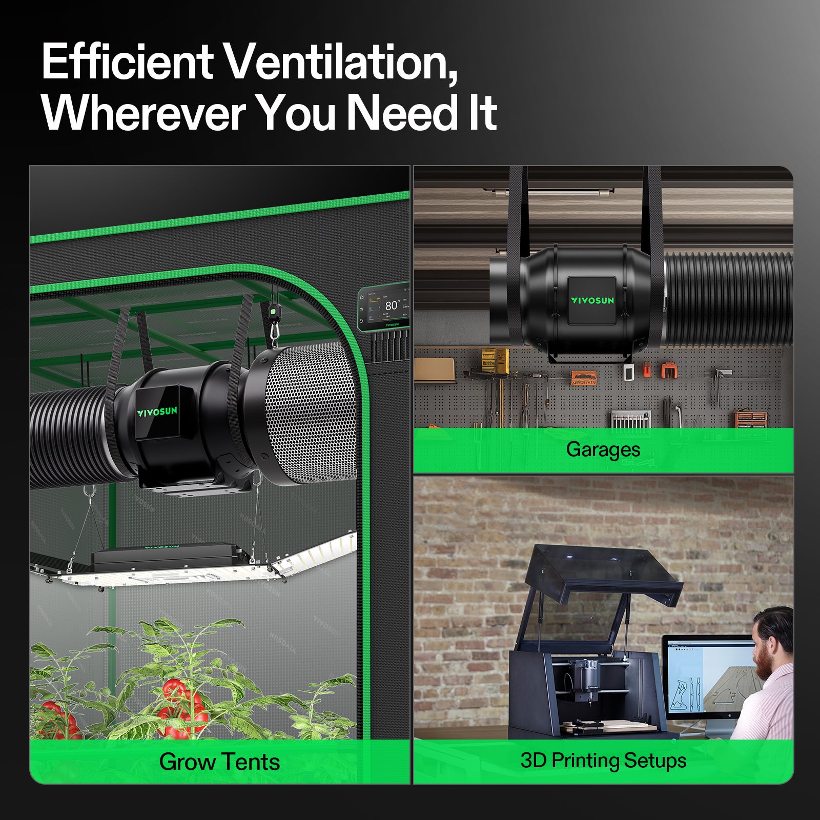 Vivosun G6 Pro 150mm Smart Abluftset - 659 m³/h + GrowHub