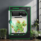 Vivosun grow tent in black 600D Oxford fabric, 60x60x90cm growbox with green frame