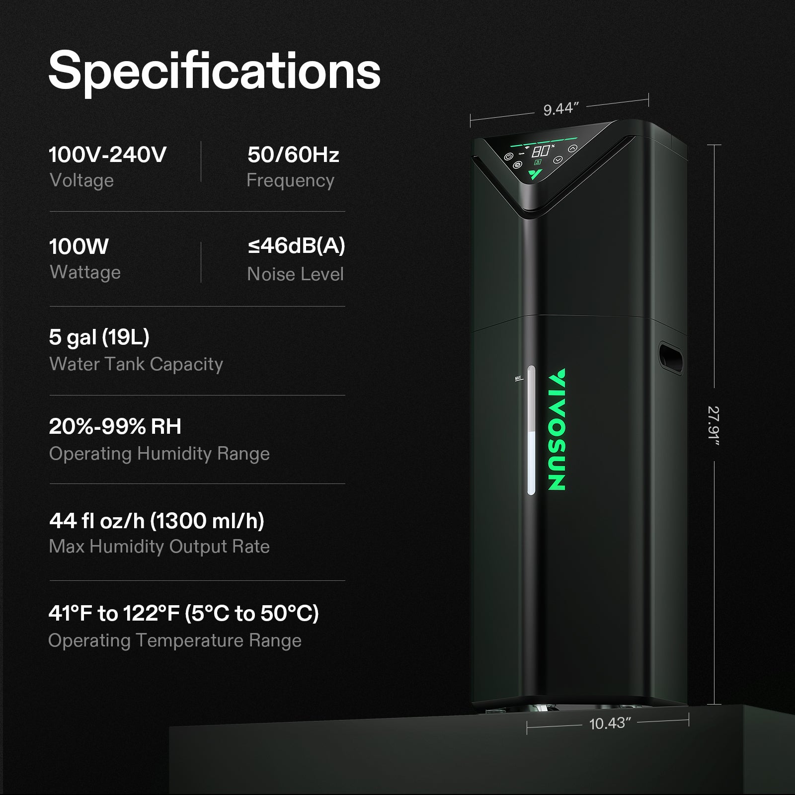 Vivosun AeroStream H19 - Smarter 19L Luftbefeuchter