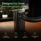 AeroLush C08 Smart climate device – 4-in-1 by Vivosun, black and silver with flex duct hose — App control