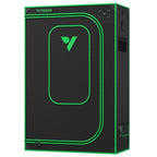 Vivosun Growbox Pro grow tent in black 2000D Oxford fabric with green trim, 120x60x180cm