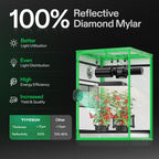 Vivosun grow box in green with 600D Oxford fabric, 60x60x90cm size, reflective interior