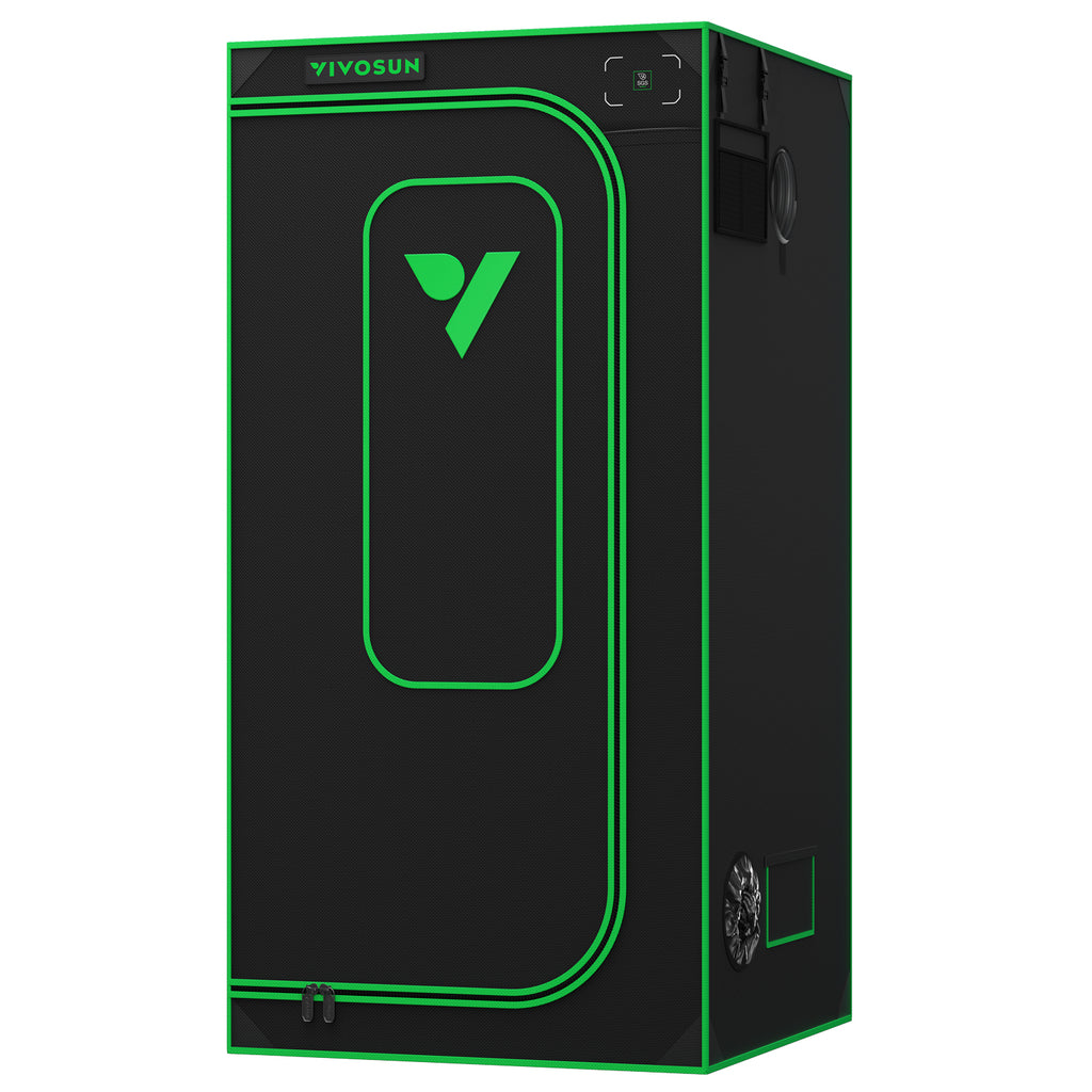 Vivosun 2000D Oxford grow tent, black with green trim, Growbox Pro 90x90x180cm