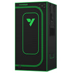 Vivosun grow tent in black with green trim, 2000D Oxford, 80x80x160cm