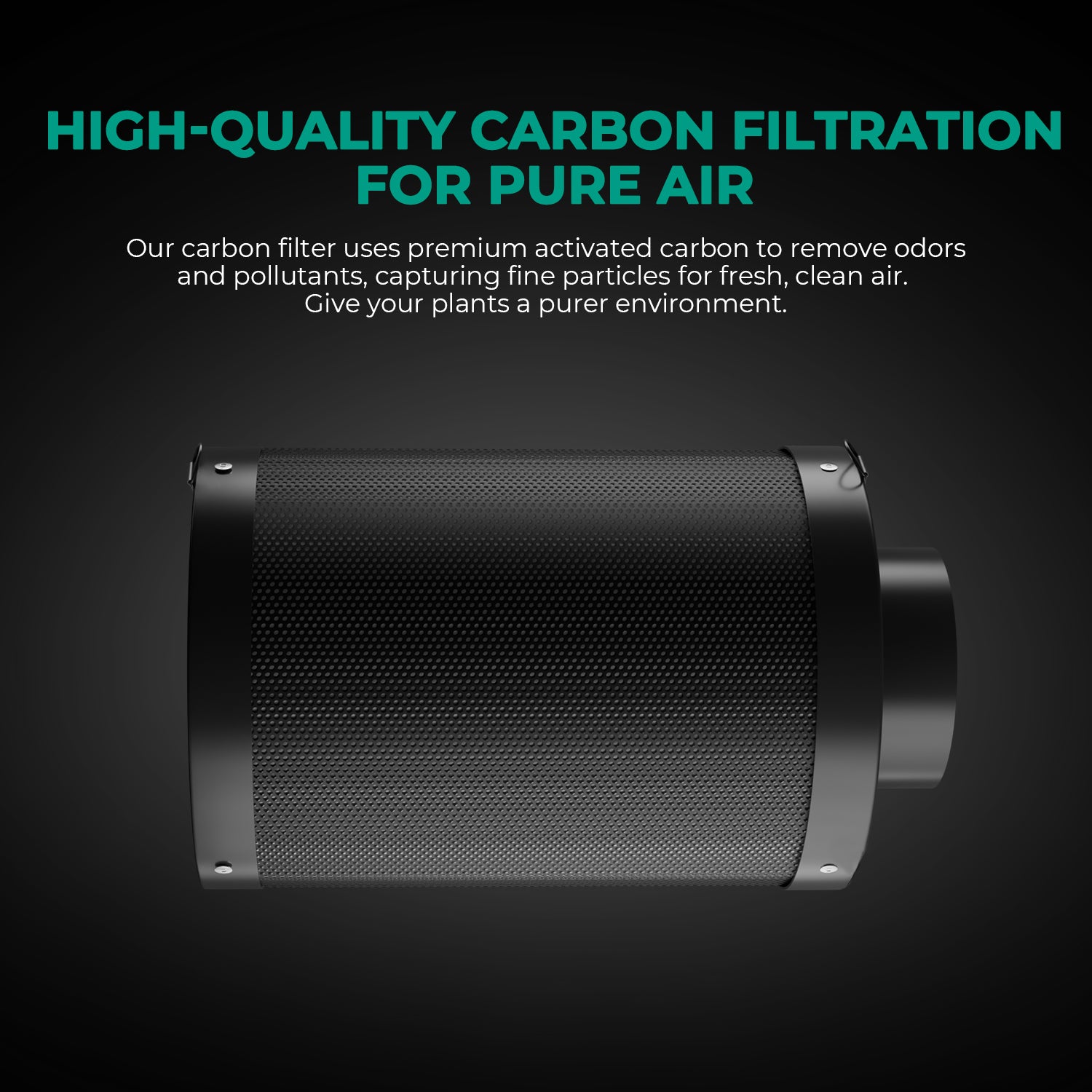 Mars Hydro 4 Zoll Aktivkohlefilter zur Geruchskontrolle in der Gesamtansicht.