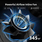Spider Farmer 150mm 2-in-1 ventilation system with integrated carbon filter — powerful airflow fan delivering 345 CFM