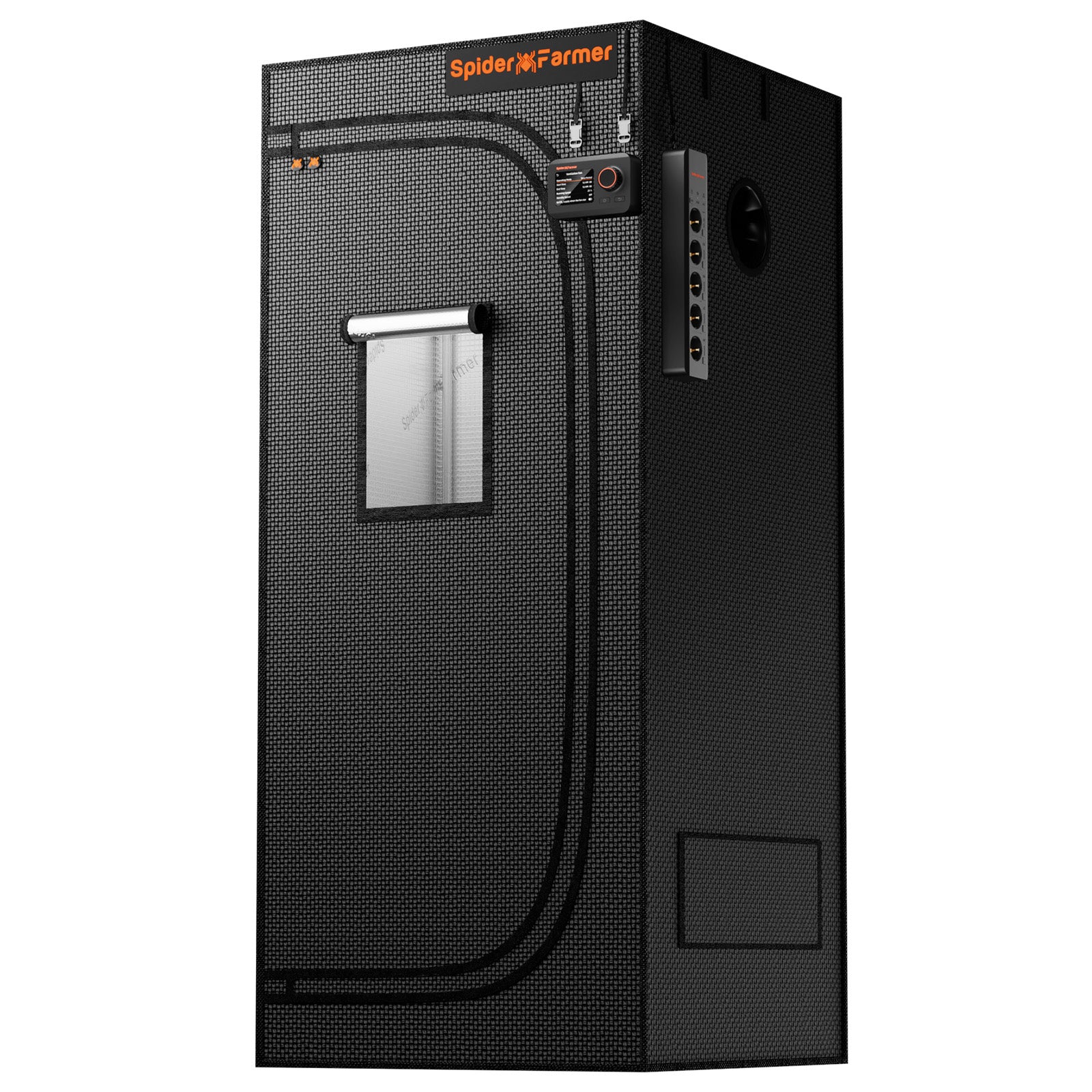 Produkt-Hauptansicht:
Spider Farmer 70x70x160cm Growzelt in der Upgraded Edition mit lichtdichtem 1680D Oxford-Gewebe für optimales Pflanzenwachstum.