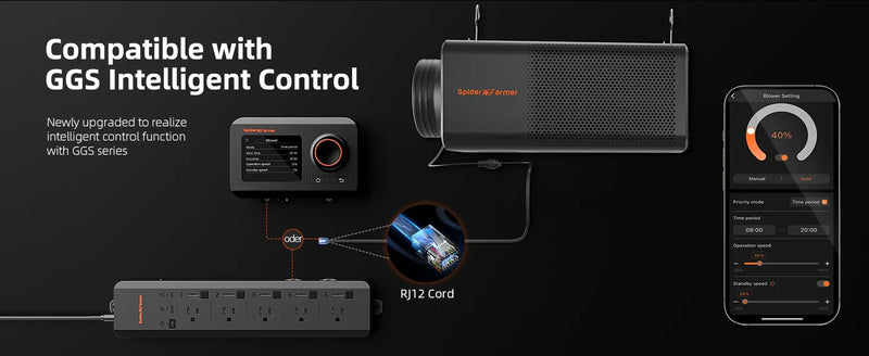 Spider Farmer 150mm Smart 2-in-1 Exhaust System | incl. Carbon Filter + Smart Controller