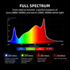 Spider Farmer G1000W Spektrum-Grafik mit Wellenlängen von 660nm bis 5000K