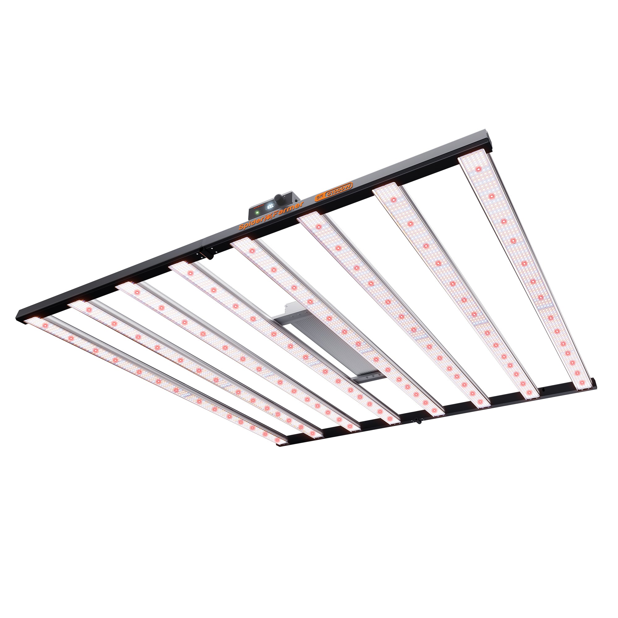 Spider Farmer G1000W LED Grow Light Frontansicht im 150x150cm Growzelt