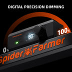 Black digital precision dimming controller with display showing 80 percent, rotary knob, green indicator, and orange branding