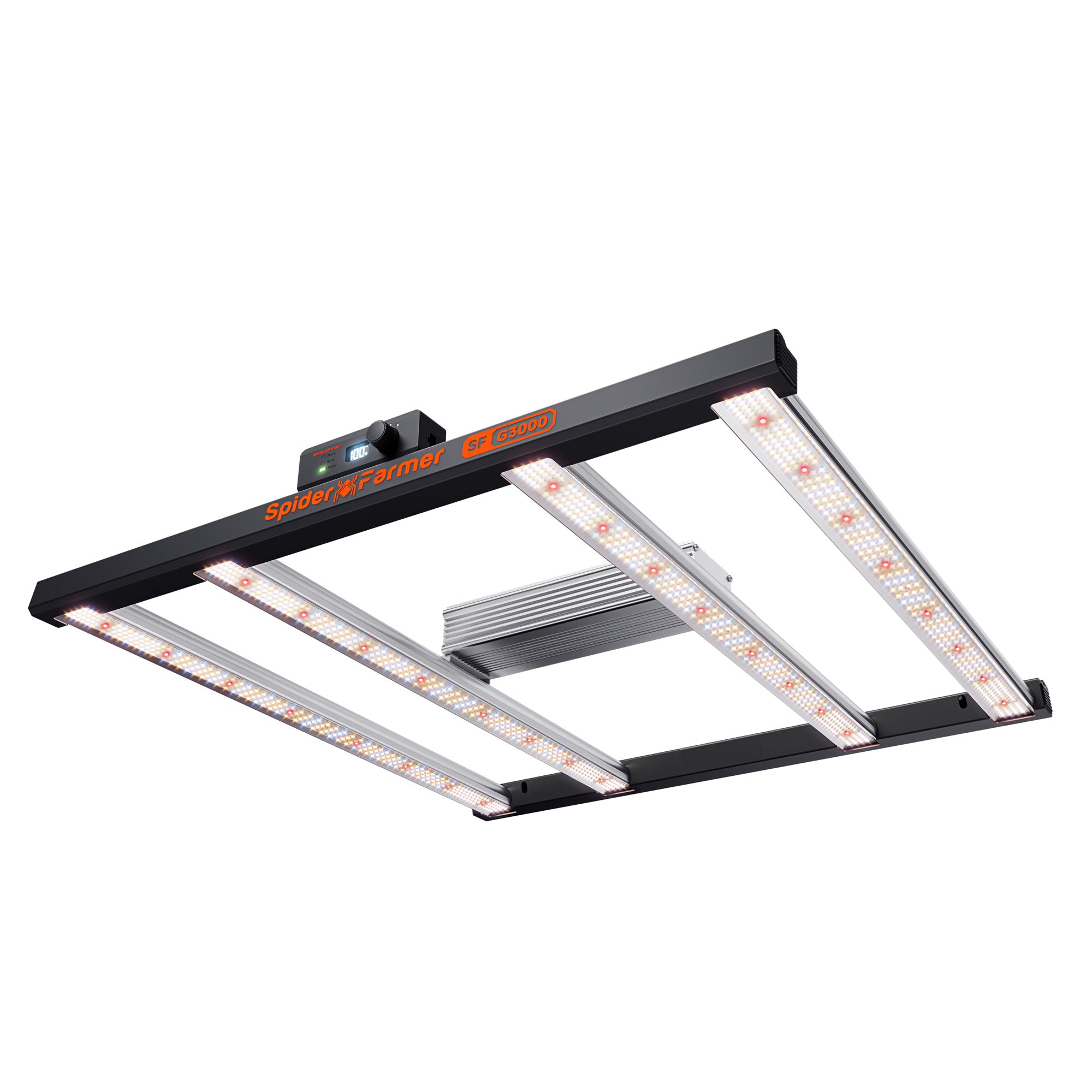 Draufsicht der Spider Farmer G3000 mit 300W Leistung und Bar-Design