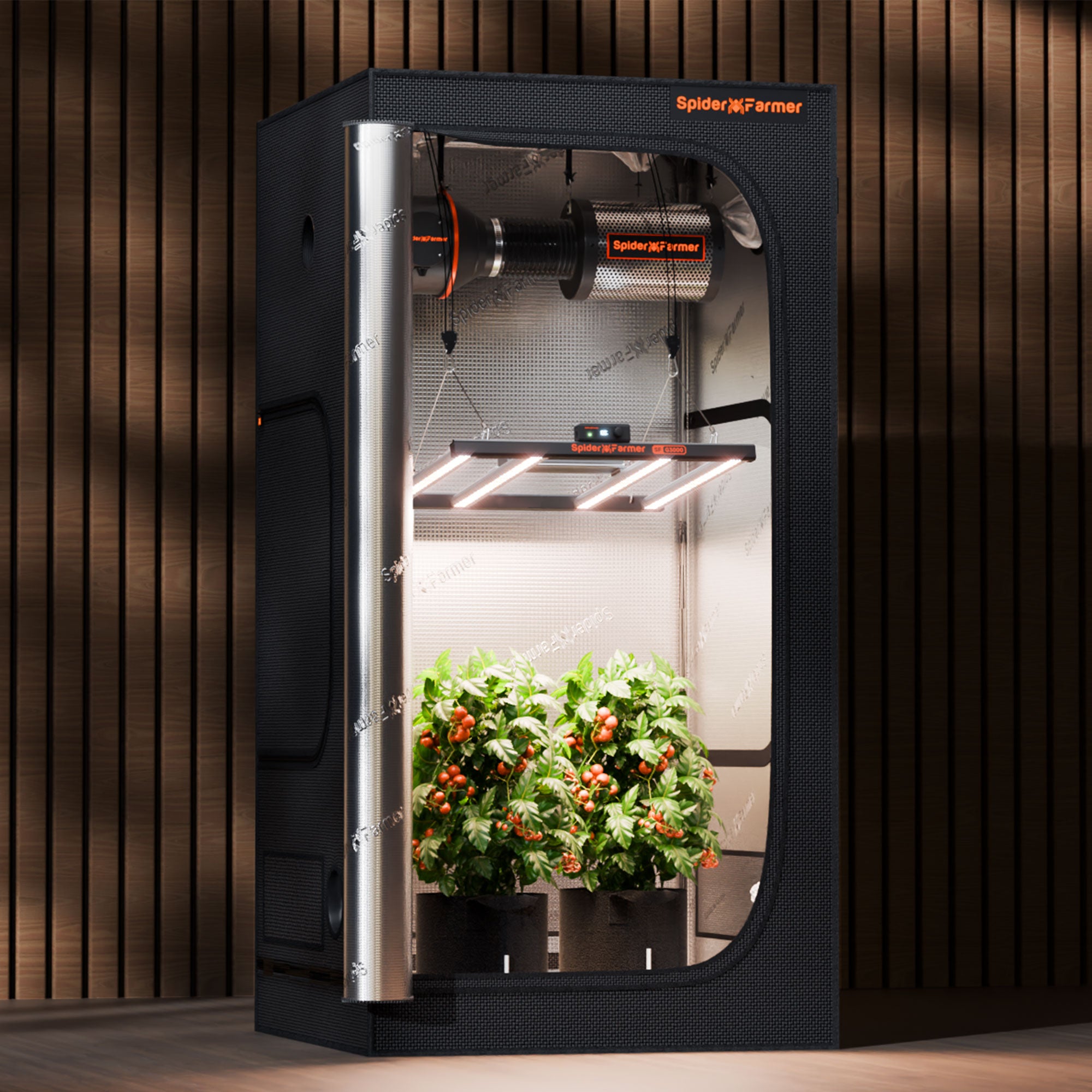 4. Außenansicht des 90x90x180cm Growzelts aus lichtdichtem 600D Oxford-Gewebe.