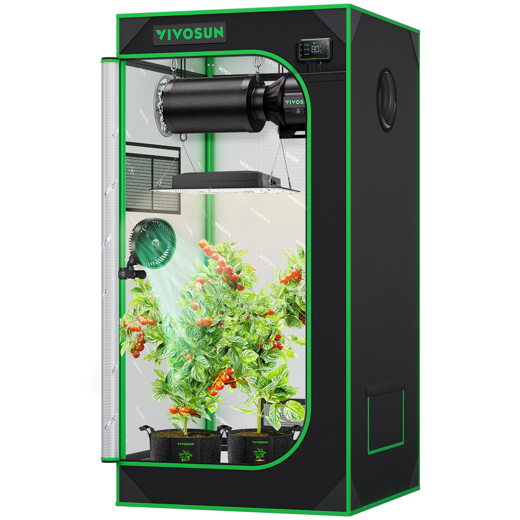 Vivosun grow tent growbox in black and green 600D Oxford, 60x60x120cm size