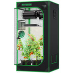Vivosun grow tent growbox in black and green 600D Oxford, 60x60x120cm size