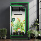 Grow box black 600D oxford with green trim Vivosun 60x60x120cm