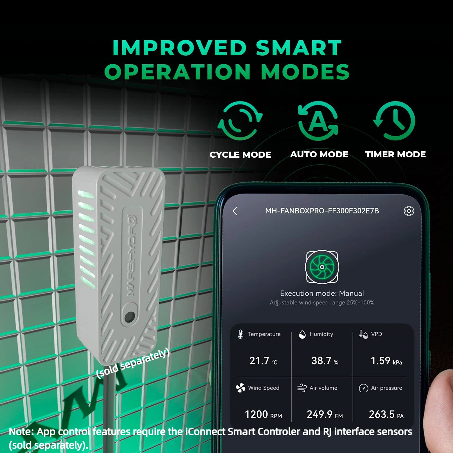 Mars Hydro iFresh 150 mm smart ventilation set with controller, featuring a sleek design and efficient airflow management.