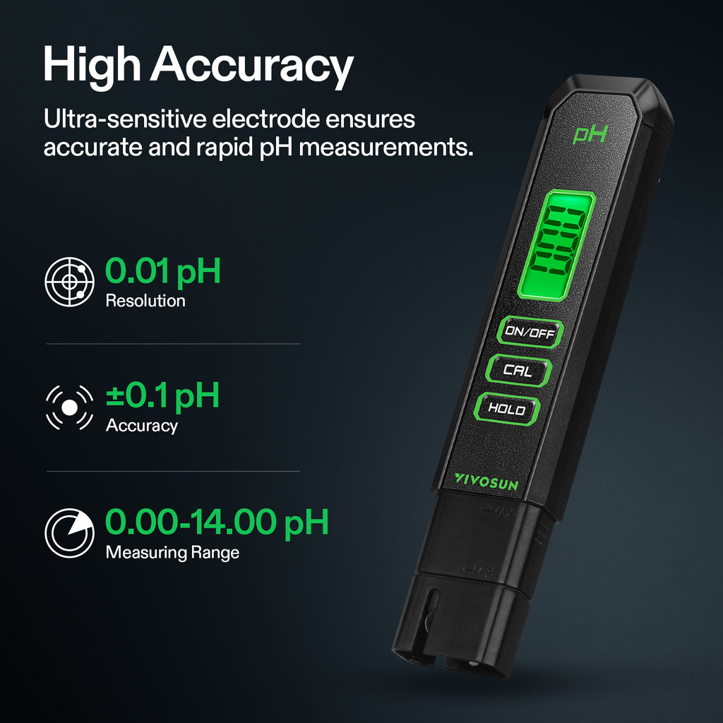Black Vivosun pH and TDS meter combo with 0.01 pH resolution