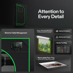 Black 600D Oxford grow tent by Vivosun, 90x50x160cm with easy-viewing window