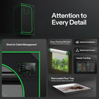 Vivosun grow tent in black 600D oxford fabric, 90x90x180cm