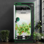 Vivosun 600D Oxford grow tent with green-trim black frame, 90x90x180cm size