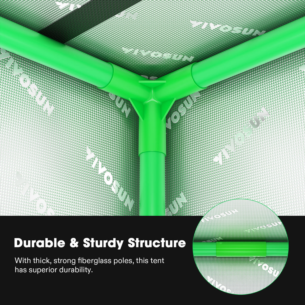 Vivosun grow tent in green 600D Oxford with 50x36x54 cm size