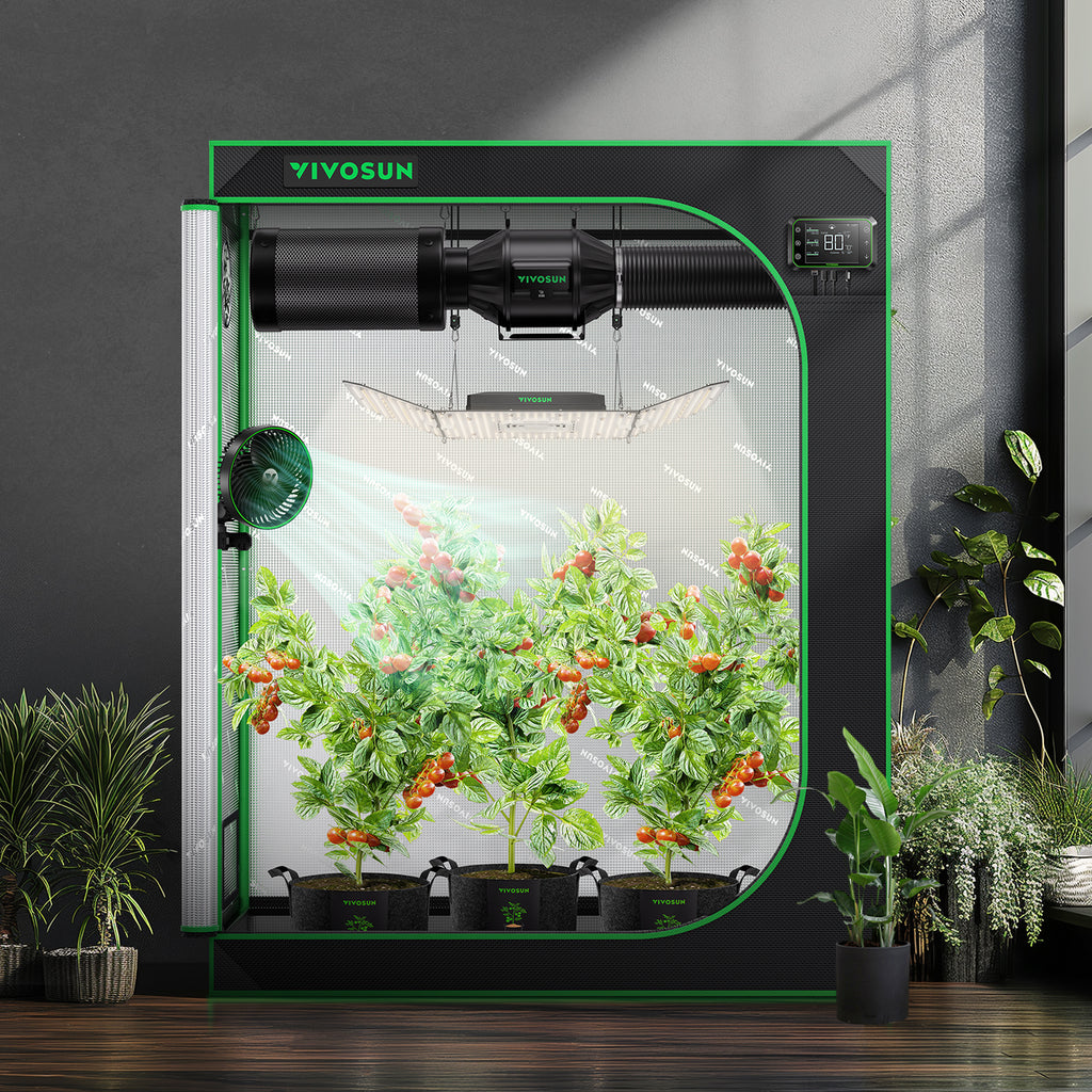 Vivosun growbox 120x60x150cm 600D Oxford with green-trim frame