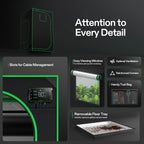 Vivosun grow tent in black 600D Oxford with 120x120x200cm size