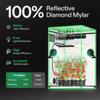 Vivosun growbox 120x120x200cm in 600D Oxford with reflective diamond mylar lining