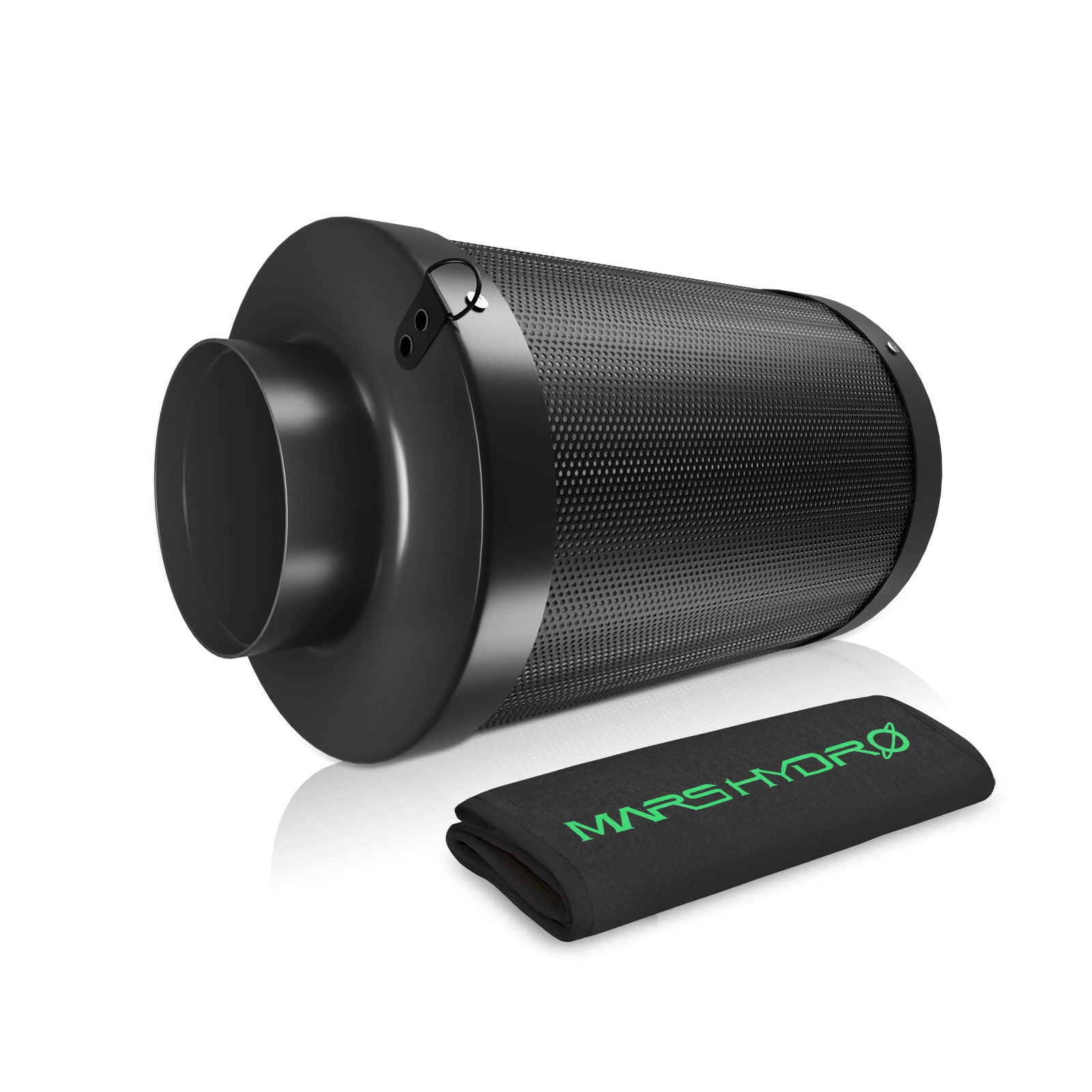 Wiederbefüllbarer 100mm Aktivkohlefilter von Mars Hydro auf weißem Hintergrund.