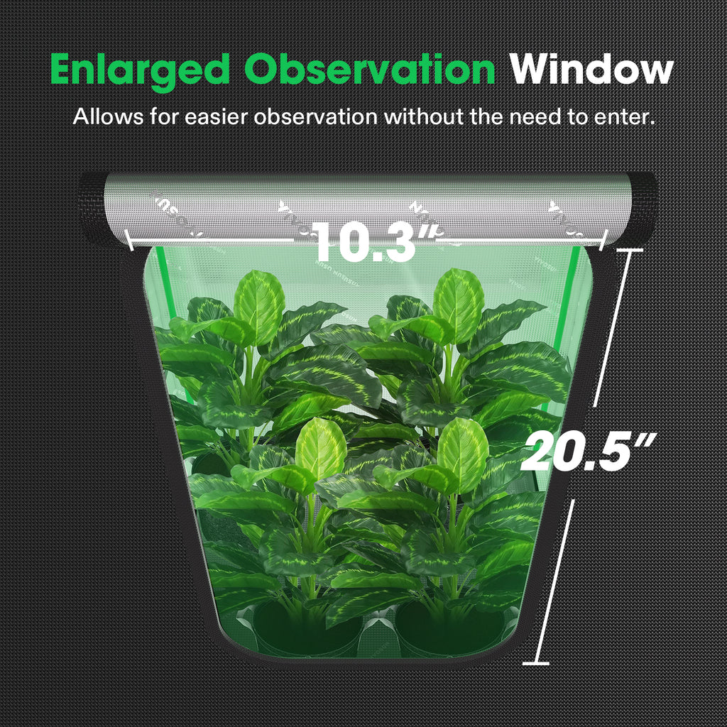 Vivosun Growbox Pro 60x60x120cm grow tent in black 2000D Oxford with enlarged observation window