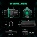 Mars Hydro TS1000-B smart grow tent kit with 4 inch ventilation system, showing inline duct and fan dimensions on dark graphic