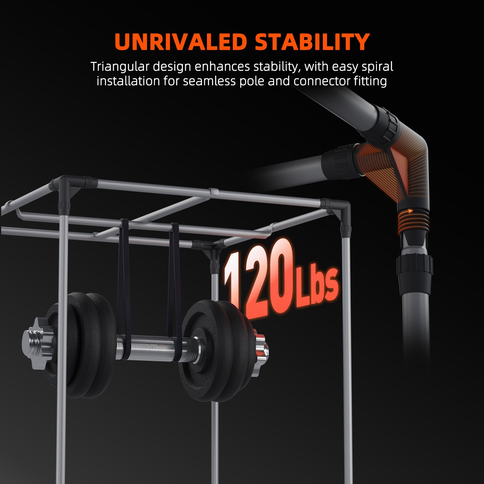 Metallrahmen-Konstruktion: Stabiles Rahmensystem des 120x60 cm Modells für eine sichere Montage von LED-Lampen.