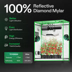 Vivosun grow box in 600D Oxford fabric, 150x80x200cm with reflective diamond mylar interior